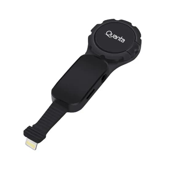 Anel Adaptador 4 Em 1 para iPhone Quanta QTAPI41 com Entrada de Áudio de 3.5 MM e Lightning - Preto