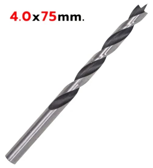 Maq. Furadeira-Taladro Broca Aço 4.0*75MM(Madeira)CFA-03002