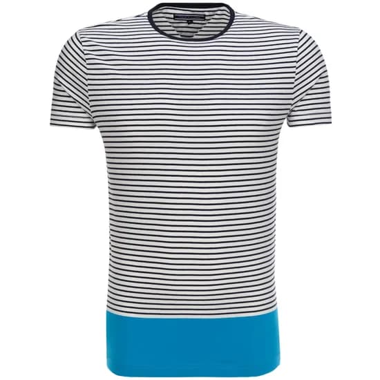 Camiseta Tommy Hilfiger Masculino MW0MW00837-902 XL Branco Azul