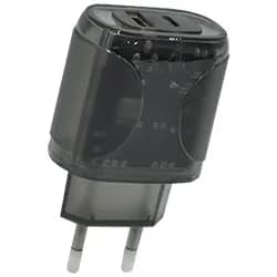 Carregador Tomada Satellite A-CC1203 USB / USB-C / 12W - Preto / Transparente