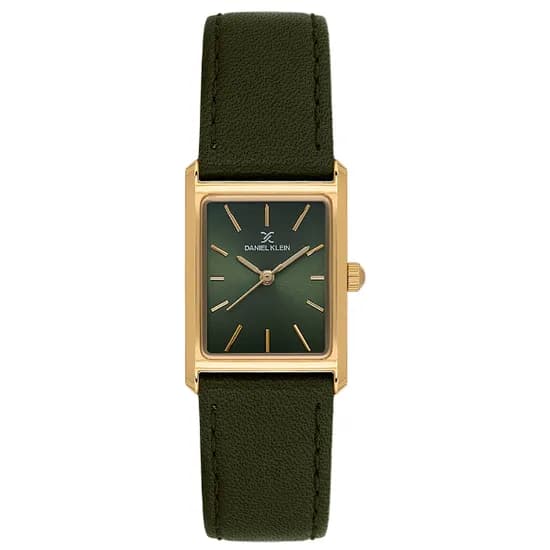 Relogio Analogico Feminino Daniel Klein DK.1.14124-3 Premium Lady / Pulseira de Couro - Verde/Gold