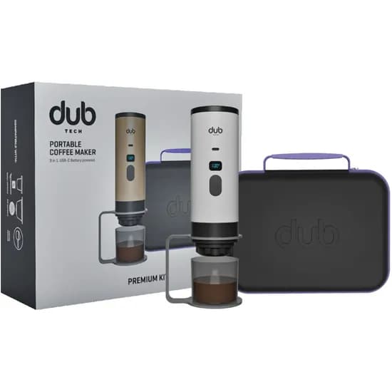 Cafeteira Portátil Dub DBCM Premium Kit 3 En 1 USB-C - Light White