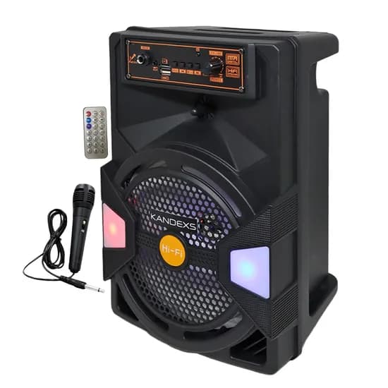 Speaker Party Kandexs YE-801 - 8" - BLT - Aux - Mic c/ Fio