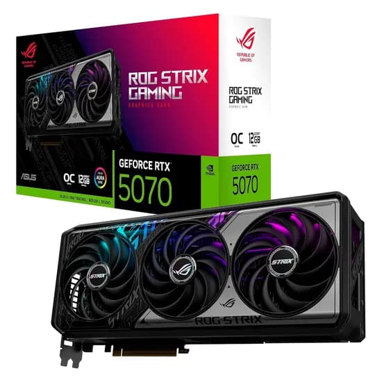 Placa de Vídeo Asus Rog Strix Oc Edition Vidia Geforce RTX-5070 12GB GDDR7 - ROG-STRIX-RTX5070-O12G-Gaming