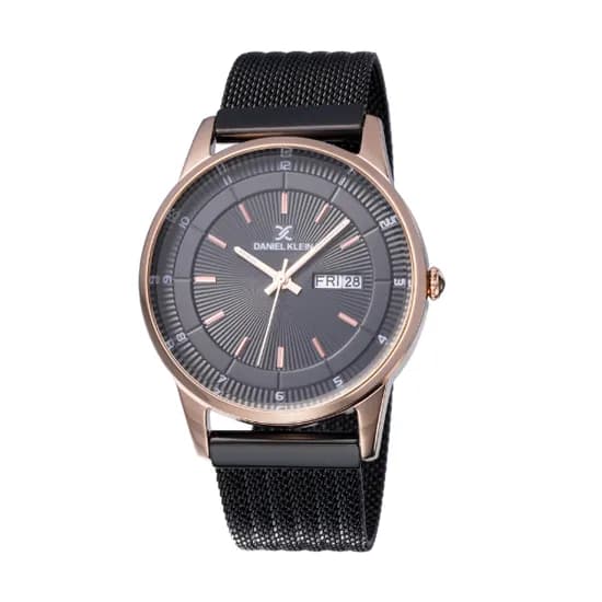 Relógio Analógico Masculino Daniel Klein Premium DK12017-3 - Preto e Rosa Ouro