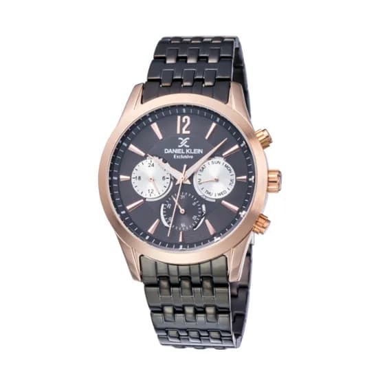Relógio Analógico Masculino Daniel Klein Exclusive DK11942-4 - Preto/Rosa Ouro