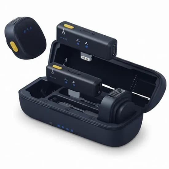 Microfone Sem Fio Via Satélite A-MK204 Tipo C + Lightning - Preto