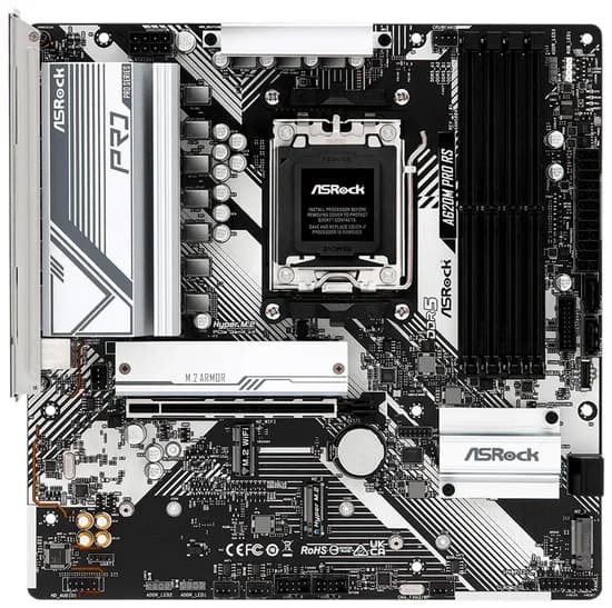 Placa Mãe Asrock A620M Pro RS AM5/ 4XDDR5/ M-ATX/ PCI-e/ M.2/ HDMI/ DP/ USB-C