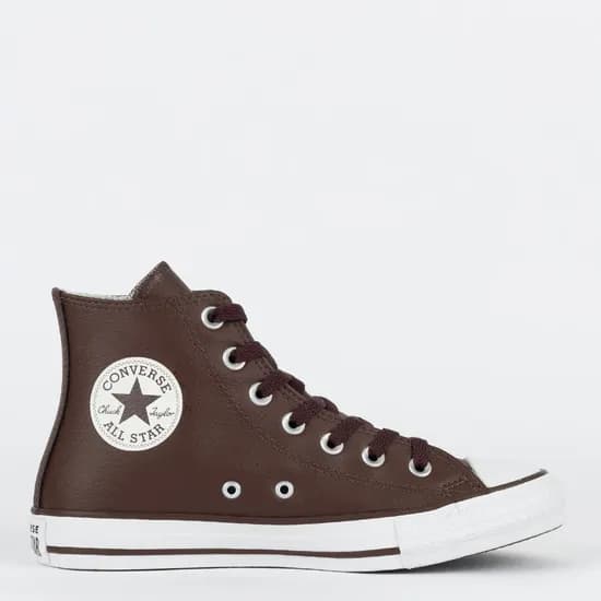 Calzado Converse All Star Cuero Marron Alto Hi