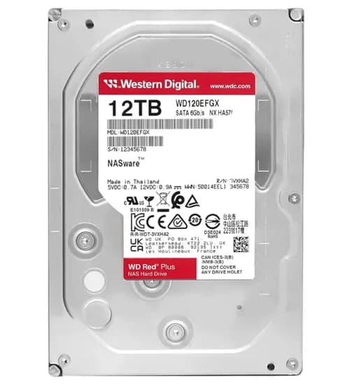 HD 12TB Western Digital Red Plus Nas SATA 7200RPM WD120EFGX
