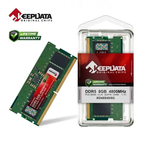 Memória para Notebook Keepdata, DDR5 8GB (1X8GB), 4800MHZ, So-DIMM, KD48S40/8G, Verde
