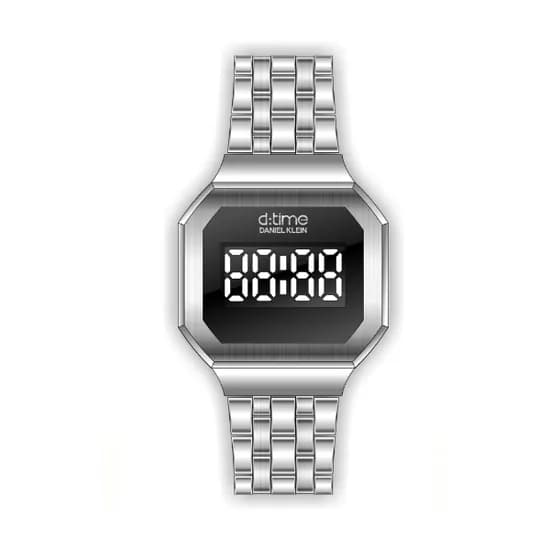 Relógio Digital Feminino Daniel Klein D:Time DK.1.12464-1 - Prata e Preto