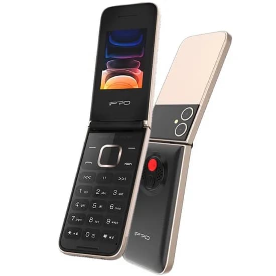 Celular Ipro Flip V20S Dual Sim Tela de 2.4" Câmera/Rádio FM - Dourado/Preto