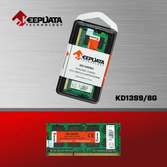 Memóriaória para Notebook DDR3 8GB 1333MHZ Keepdata KD13S9/8G