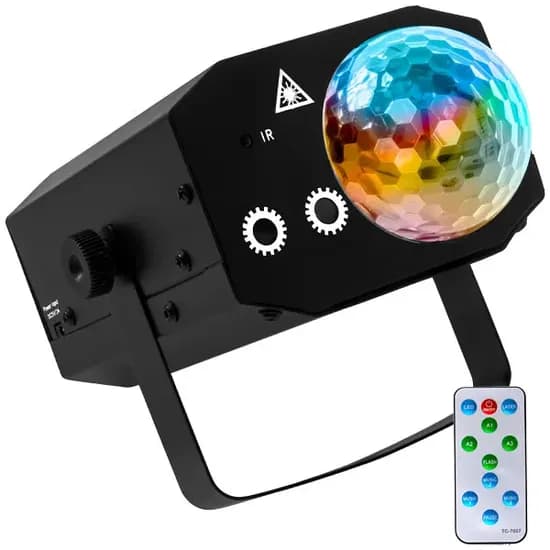 Globo de Luz Laser Satellite A-MH015 Magic Ball com 3 Leds Bivolt - Preto