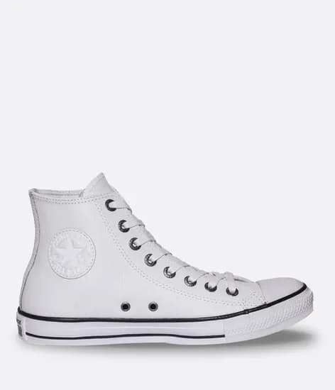Calzado Converse All Star Chuck Taylor Hi Leather Cuero Blanco 157001C