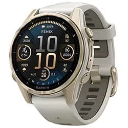 Relógio Smartwatch Garmin Fenix 8 Sapphire Soft - Dourado / Beige (010-02903-10)