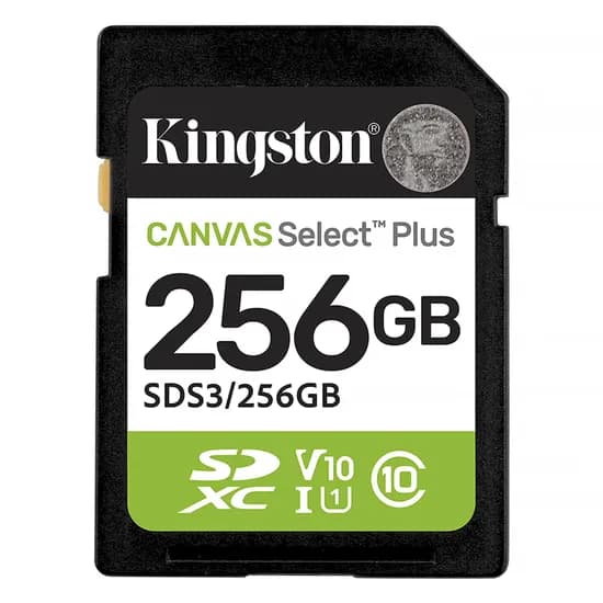 Cartão de Memória SD Kingston Canvas Select Plus 256GB 150MBS - SDS3/256GB
