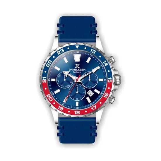 Relógio Analógico Masculino Daniel Klein Exclusive DK.1.12347-4 - Prata e Azul