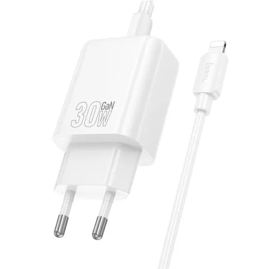 Carregador Hoco N62 30W + Cable USB-C A Lightning - White