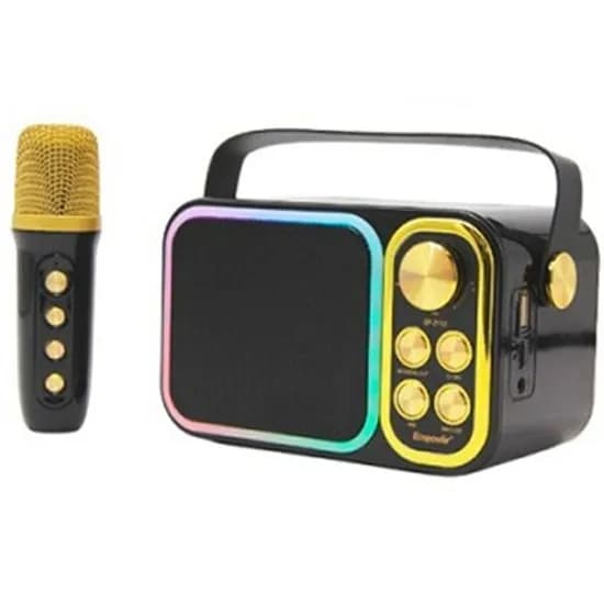 Speaker Ecopower EP-2112 10W/ BT/ USB/ Aux/ SD/ FM/ Microfone - Preto