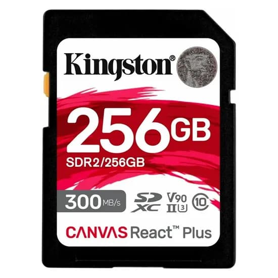 Cartão de Memória SD Kingston Canvas React Plus 256GB 300MBS - SDR2/256GB