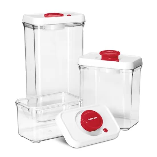 Jogo de Potes para Alimentos Cuisinart S6R Borda Vermelho - 6 Peças