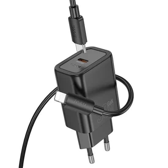 Carregador Hoco N62 30W+Cabo USB-C A Lightning - Black