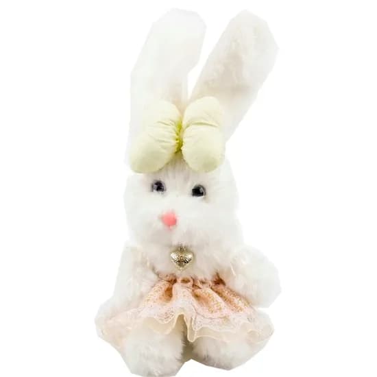 Peluche Coelho MZ - 321 18CM com Vestido Creme