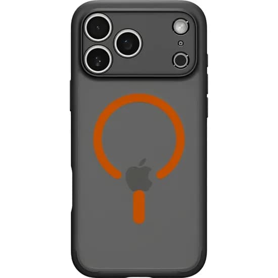 Capa Protetora Spigen Ultra Hybrid Matte Magfit para iPhone 17 Pro - Frost Black Orange (ACS10481)