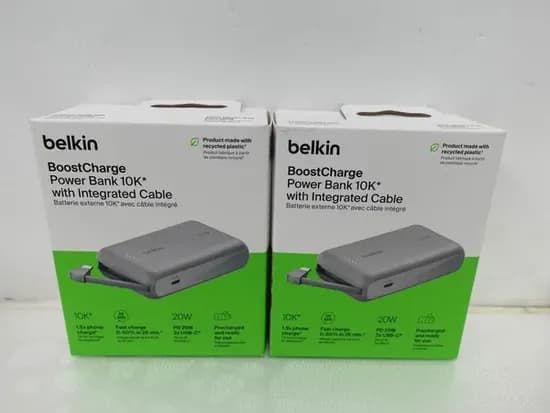 Carregador Portátil Belkin Boostcharge com Cabo Intregado USB-C / 20W / 10000MAH