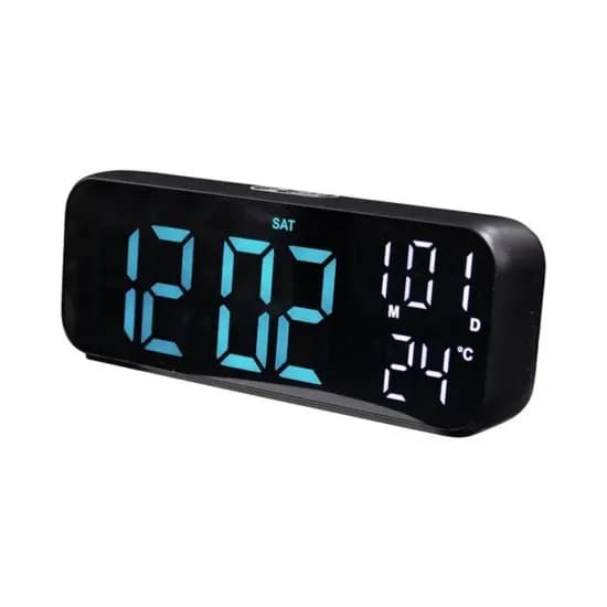 Relógio Digital de Parede Sate AC-T6852 LED Azul Satellite