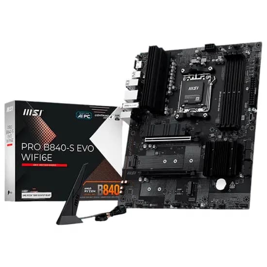 Placa Mãe AM5 MSI B840-s Pro Evo WIFI6E DDR5/HDMI