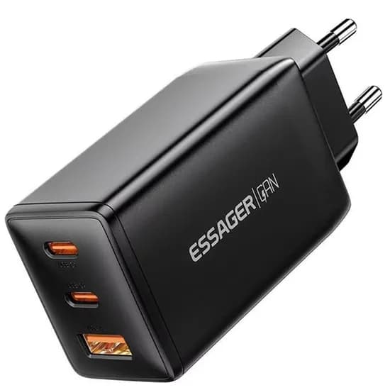 Carregador Essager ECTAC-DYB01-Z USB-A + 2 Tipos de USB-C - Black