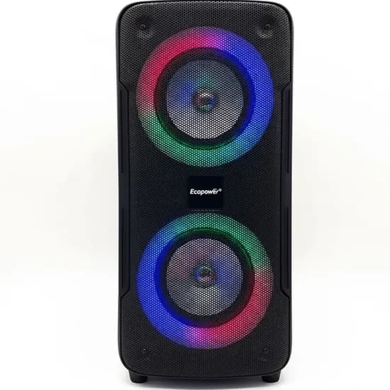 Speaker Ecopower EP-2201 6.5" 2X/ 40W/ BT/ USB/ Aux/ SD/ FM/ Microfono- Azul