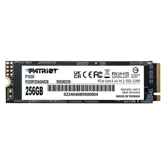 SSD M.2 Patriot 256GB Nvme PCI-Exp Gen 3 - P320P256GM28