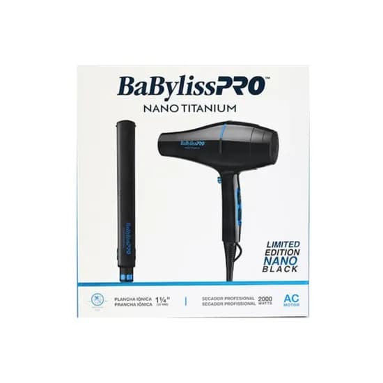 Babylisspro Secador Nano Titanium + Planchita Ionica e.Limit BBLPP43UZ