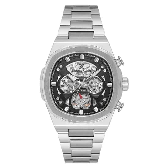 Relogio Analógico Masculino Daniel Klein DK.1.14046-2 Skeleton / Pulseira de Aço Inoxidável - Prata
