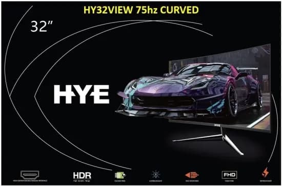 Monitor Hye HY32VIEW75 Curvo 32" Full HD (1920 X 1080), 75HZ, 1XHDMI 1.4, 1XVGA (D-Sub), Preto|