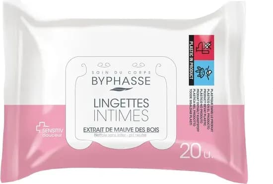 Toalhetes Extrato de Malva Íntimos Byphasse - (20 Peças)