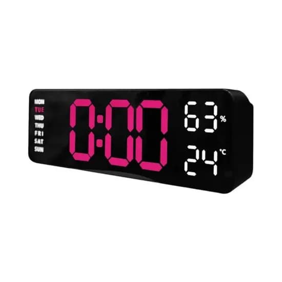 Relógio Digital Despertador Sate AC-T6864 Rosa Satellite