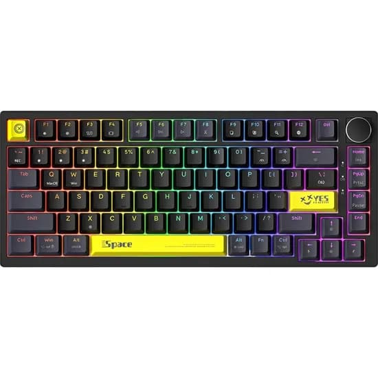 Teclado Gamer Mecânico Onikuma G52 75% RGB USB Switch Blue - Preto (Inglês)
