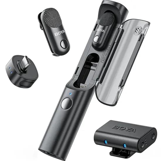 Microfone Sem Fio para Smartphone Boya MAGIC-03 com USB-C - Preto (Anatel)
