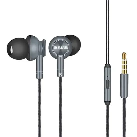 Fone de Ouvido Aiwa AWF1G com Microfone - Cinza/Preto