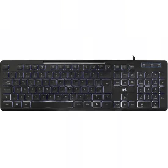 Teclado Mtek KB-7269L-PT LED USB - Preto (Português)