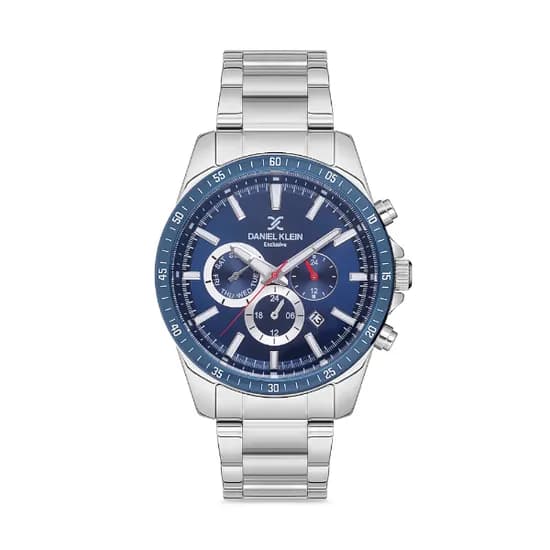 Relógio Analógico Masculino Daniel Klein Exclusive DK.1.12594-2 - Prata/Azul