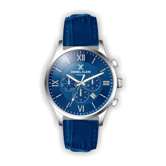 Relógio Analógico Masculino Daniel Klein Exclusive DK.1.12440-3 - Prata e Azul