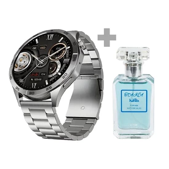 Kit Relógio G-Tide Power com Bluetooth - Prata + Perfume Tcakca 30 ML