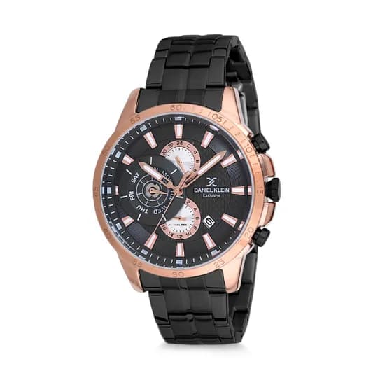 Relógio Analógico Masculino Daniel Klein Exclusive DK12126-2 - Preto e Dourado