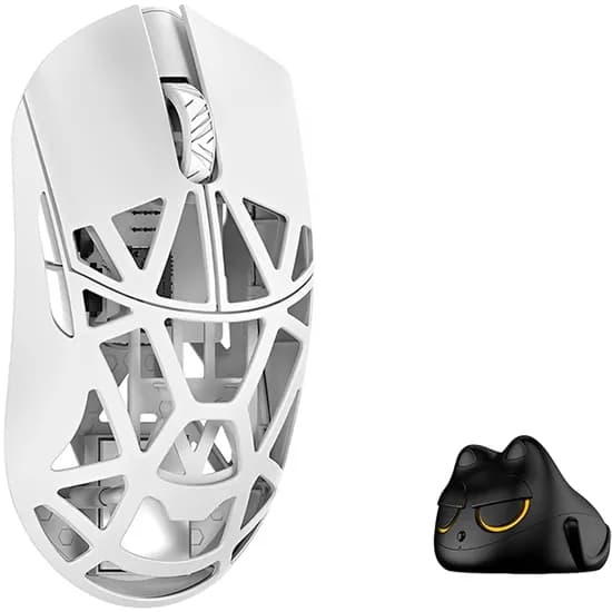 Mouse Gamer Wlmouse Beast X Mini Pro Magnesium Omron Opticals Solid Side Dongle 8K Sem Fio - Milky White